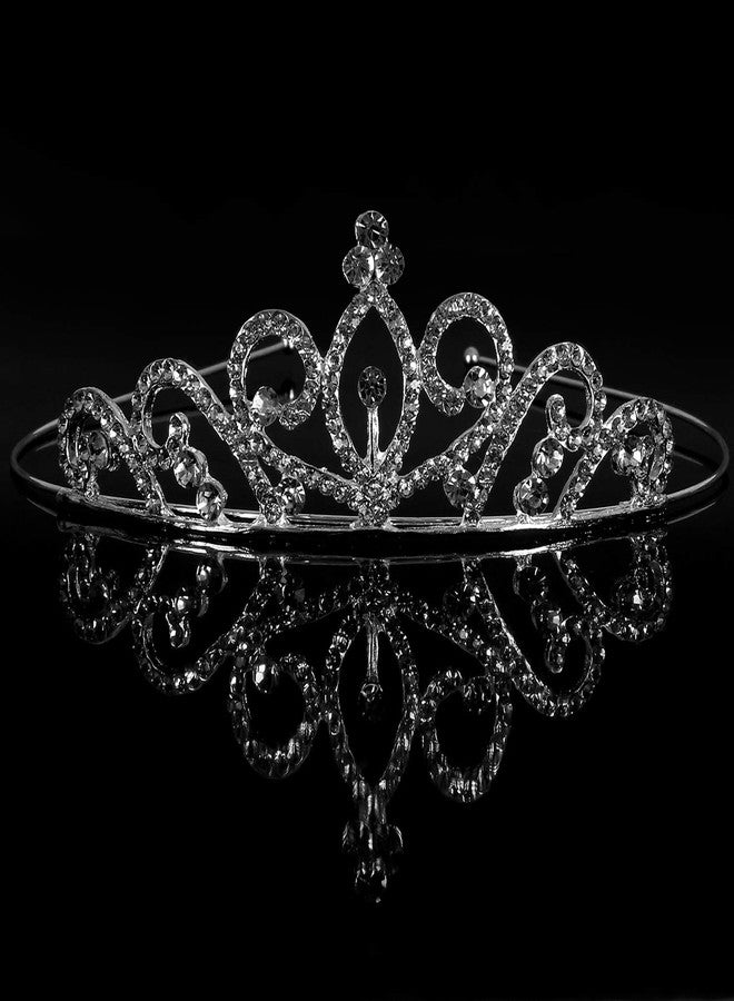 Hedume 6 Pack Princess Crystal Tiara Crown Headbands, Silver Metal Sparkly Glitter Rhinestone Hair Accessories, Girls Women Princess Crown Headbands for Birthday Party, Wedding, Prom, Pageant - Image 4