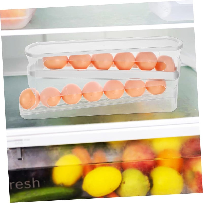 VOSAREA Fridge Holder Auto Rolling Tiered Dispenser Clear Storage Organizer for Kitchen and Pantry Space-saving - Image 5