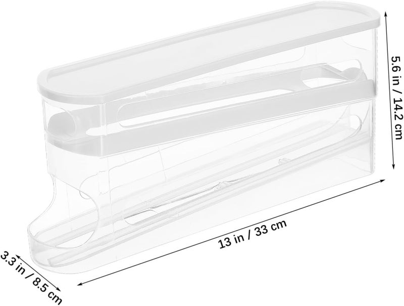 VOSAREA Fridge Holder Auto Rolling Tiered Dispenser Clear Storage Organizer for Kitchen and Pantry Space-saving - Image 2