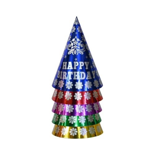AMAROBA Happy Birthday cap for kids, Party Hat for Kids, Children Cone birthday Caps, Happy Birthday plain printed cap(MULTI COLOUR, PACK OF 10 PC) - Image 3