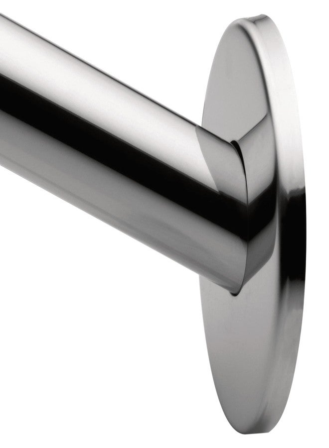 Moen 65-F-PS Donner Low-Profile Curved Shower Rod Flange Kit, Polished Stainless - Image 1