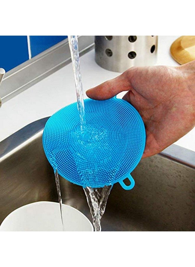 N M Z Cleaning Supplies Sponges Silicone Scrubber for Kitchen Non Stick Dishwashing & Baby Care Sponge Brush Household Health Tool (Multicolor, 2pcs) - Image 5