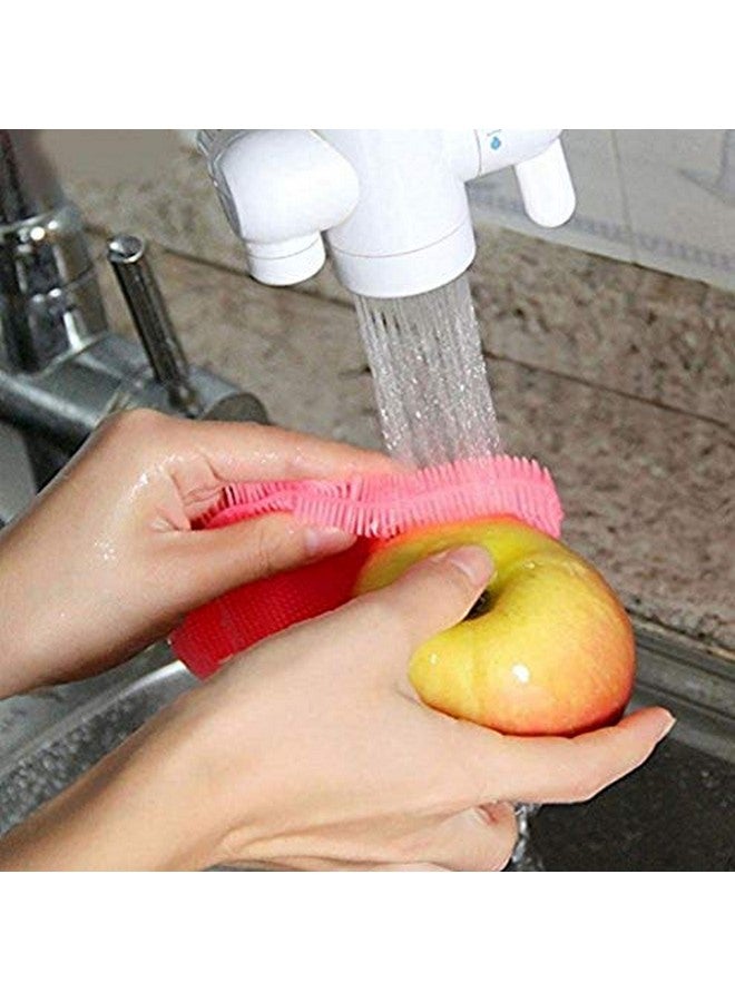 N M Z Cleaning Supplies Sponges Silicone Scrubber for Kitchen Non Stick Dishwashing & Baby Care Sponge Brush Household Health Tool (Multicolor, 2pcs) - Image 4