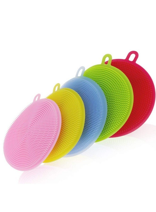 N M Z Cleaning Supplies Sponges Silicone Scrubber for Kitchen Non Stick Dishwashing & Baby Care Sponge Brush Household Health Tool (Multicolor, 2pcs) - Image 1