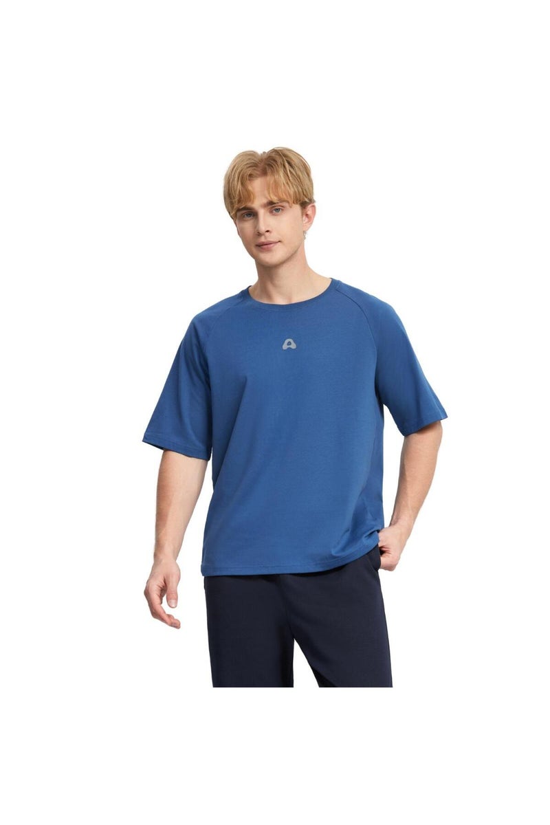 GIORDANO Men's Blue Relaxed Fit T-Shirt