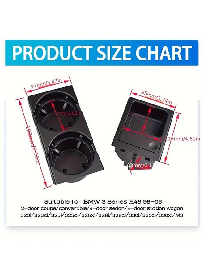 Carbon CUP Holder Coin Tray For BMW 3 Series E46 1998 2006 - Image 2