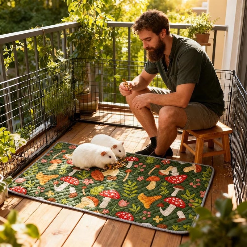 بطانات أقفاص الحيوانات الصغيرة القابلة للغسل والمقاومة للماء، وسادات بول مانعة للانزلاق للخنازير الغينية - Image 4