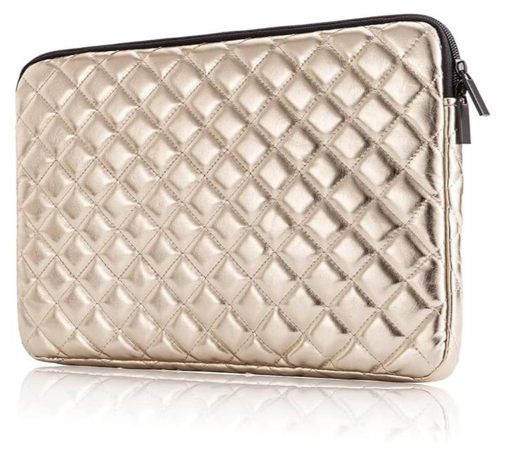 انرجي كيس حافظة لاب توب 15.6 انش  حافظة واقية ناعمة بسوستة متوافقة مع نوت بوك 15.6 انش كمبيوتر الترا بوك كروم بوك (ذهبي) - Image 1