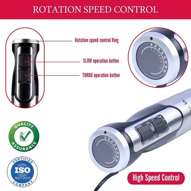 iBELL HB1000J 5in1 Hand Blender 1000Watt Adjustable Speed Control Hand Mixer with WhiskerBeater Immersion Blender Vegetable Chopper 600ml Container Black - Image 3