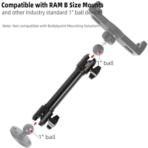 FPN Composite Double Socket Swivel Arm, 7.3" Length, Aluminum Alloy Construction, Compatible with RAM Mounts B Size 1" Ball Components - Image 2