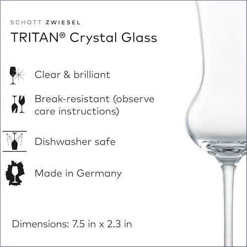 SCHOTT ZWIESEL Bar Special Grappa Glass (Set of 6), Shot Glasses with Stem, Dishwasher-Safe Tritan Crystal Glasses, Made in Germany (4 Ounce) - Image 2