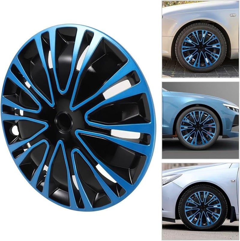 15 بوصة غطاء عجلة عالمي أزرق غطاء حافة عجلة سيارة معدل زخرفة السيارات - Image 4