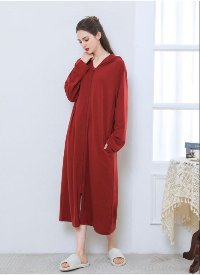 Arabest - Fashion Women Long zip-up bathrobe with hood, perfect for vacations by the sea, and beach vacations - Image 1