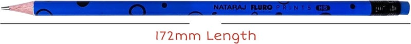 NATARAJ Fluro Print Round Pencils with Rubber Tip - 12 Pack - Image 5