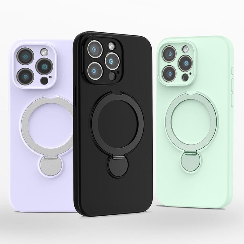 erorex For iPhone 16 Pro Liquid Silicone MagSafe Holder Phone Case(Green) - Image 2