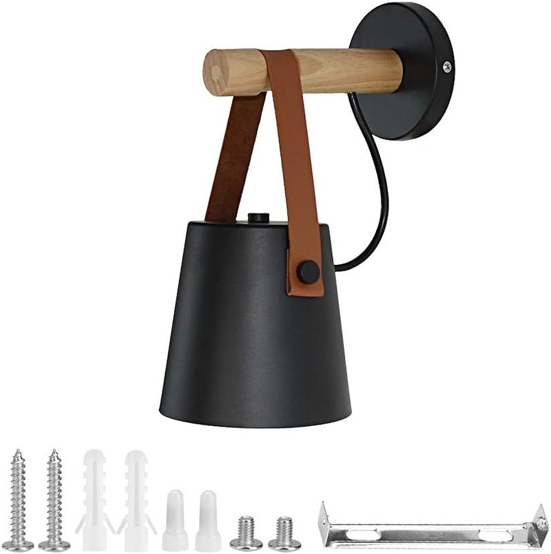 klarako Lamp Wall Sconce LED Sconce Lamp, Swing Arm Wall Lamp Wood Wall Sconce Vintage Industrial Bathroom Wall Bedroom Bedside Wall lamp 110-240V Indoor LED Wall(1#) - Image 1