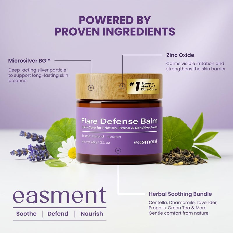 Easment Hidradenitis Suppurativa Flare Defense Balm: 2oz Science-Backed Daily Protection for Flare-Prone, Bump-Prone Skin â€“ Microsilver BGâ„¢, Zinc Oxide & Botanical Blend â€“ Non-Greasy, Non-Staining - Image 5