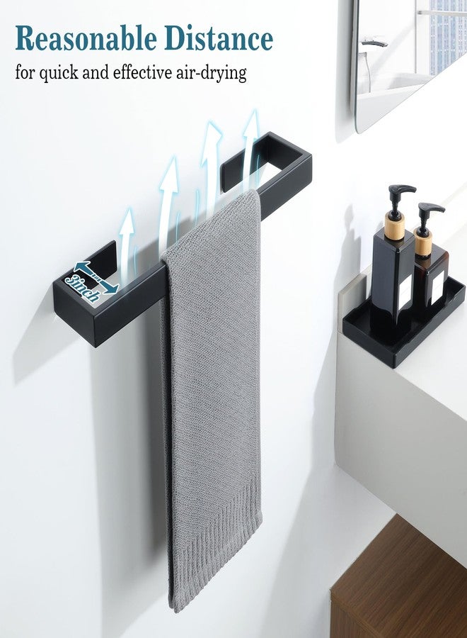 Mooche Towel Rack for Bathroom Wall Mount, 15.75" SUS304 Stainless Steel Rustproof Towel Bar, Matte Black Towel Holder for Bathroom Laundry Room Hotel Modern Home Decor - Image 4