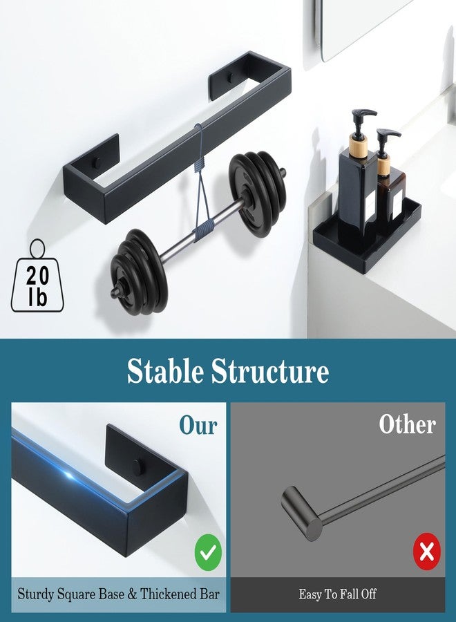 Mooche Towel Rack for Bathroom Wall Mount, 15.75" SUS304 Stainless Steel Rustproof Towel Bar, Matte Black Towel Holder for Bathroom Laundry Room Hotel Modern Home Decor - Image 3