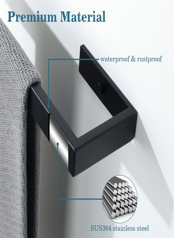 Mooche Towel Rack for Bathroom Wall Mount, 15.75" SUS304 Stainless Steel Rustproof Towel Bar, Matte Black Towel Holder for Bathroom Laundry Room Hotel Modern Home Decor - Image 2