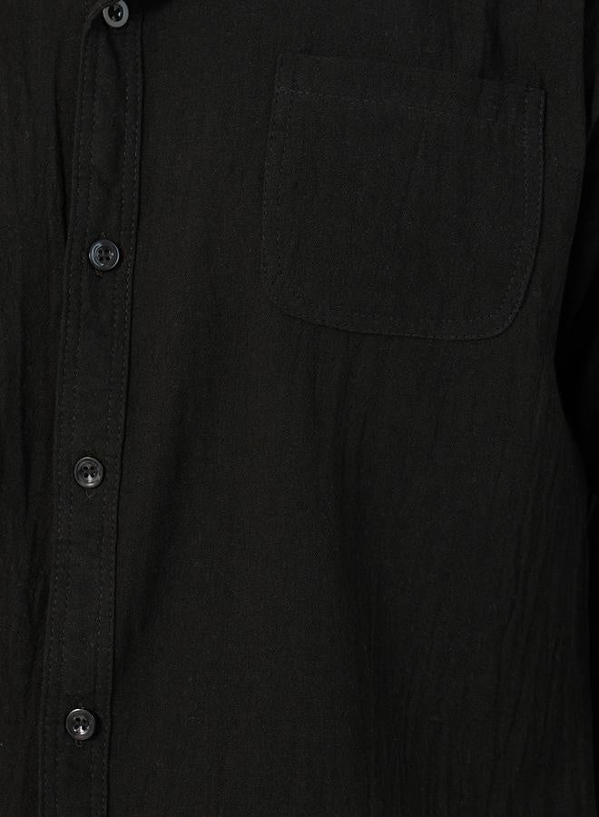 Styli Solid Mandarin Collar Regular Fit Shirt - Image 4