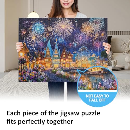Yunlus Jigsaw Puzzles for Adults 1000 Pieces Fireworks Festival Celebration Puzzles Impossible Hard Difficult Challenging Puzzles for Adults Christmas Jigsaw Puzzle 1000 Pieces 28 x 20 inch - Image 5