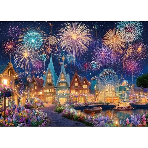 Yunlus Jigsaw Puzzles for Adults 1000 Pieces Fireworks Festival Celebration Puzzles Impossible Hard Difficult Challenging Puzzles for Adults Christmas Jigsaw Puzzle 1000 Pieces 28 x 20 inch - Image 1
