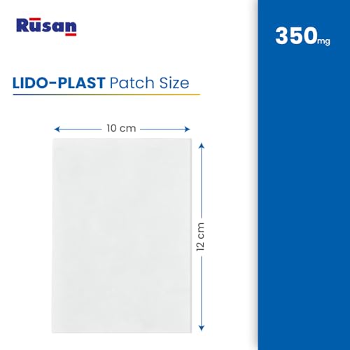 Rusan LIDO-PLAST Large Patch 350mg (5 Patches per Pack) | Lasts 12 Hours | Easy to Apply | Skin-Friendly | Extra Coverage | Feather Thin & Long Lasting - Image 2
