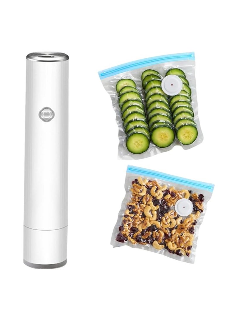 عام آلة ختم الفراغ يدوية، حزمة فراغ محمولة وبدون سلك مع 5 أكياس فراغ، مضخة فراغ محمولة مع تحميل تلقائي من نوع C لحفظ الطعام، ختم فراغ يدوي. - Image 1