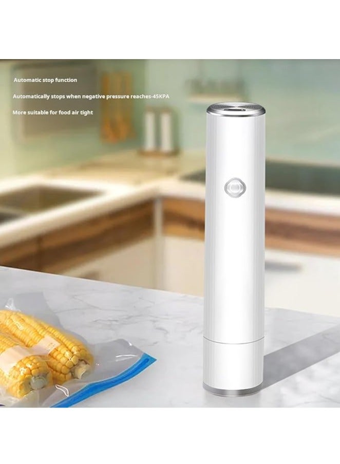 عام آلة ختم الفراغ يدوية، حزمة فراغ محمولة وبدون سلك مع 5 أكياس فراغ، مضخة فراغ محمولة مع تحميل تلقائي من نوع C لحفظ الطعام، ختم فراغ يدوي. - Image 5