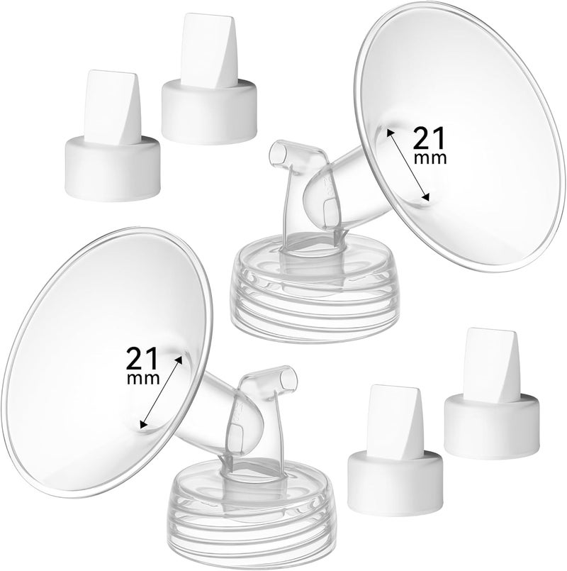 TOVVILD 21 mm Flange Compatible with Spectra S2 S1 9 Plus Ameda MYA Motif Luna Cimilre Breast Shield Duckbill Valves Replacement Replace Wide Mouth Flange - Image 1