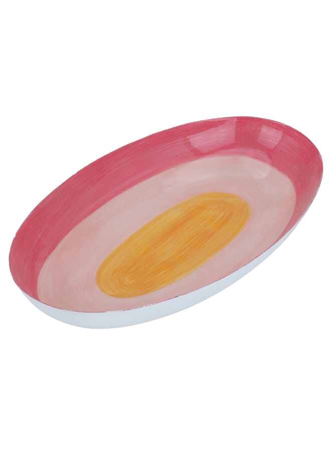 Alsaif Gallery Al Saif Gallery Steel Sweet Serving Plate, Oval, 29.5 x 16.5 x 3.5 cm - Pink - Image 2