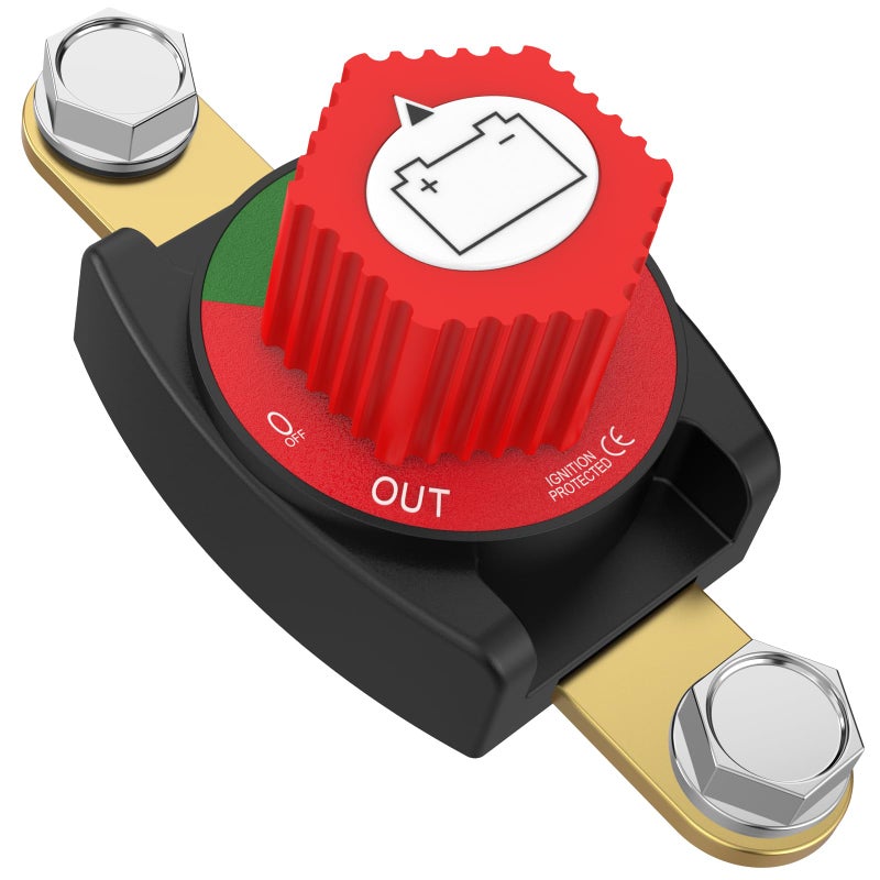 cnaodun Side Post Battery Disconnect Switch CNAODUN Battery Disconnect Switch1248V Car Battery Disconnect Switch for Car RV Boat and VehicleOnOff Knob Removable - Image 3