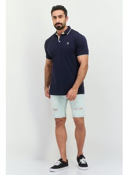 CROSSHATCH Men Regular Fit Brand Logo Short Sleeves Polo, Navy  - Image 4