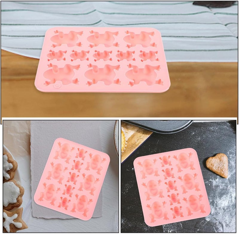 2pcs Pink Silicone Frog Baking Mold, 11-cavity Multi-size Chocolate Candy Mold for DIY Dessert, Flexible Non-stick Silicone Baking Supplies for Cake Decoration - Image 4