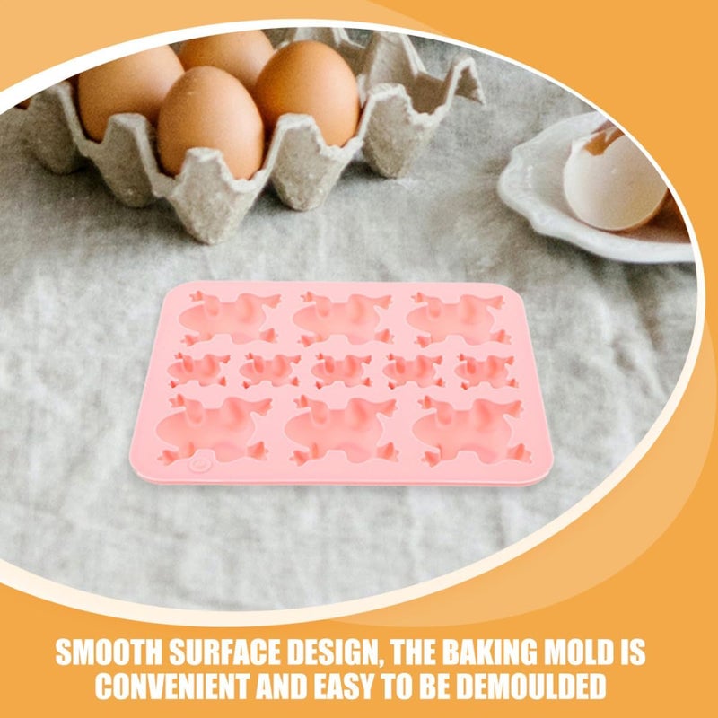 2pcs Pink Silicone Frog Baking Mold, 11-cavity Multi-size Chocolate Candy Mold for DIY Dessert, Flexible Non-stick Silicone Baking Supplies for Cake Decoration - Image 3