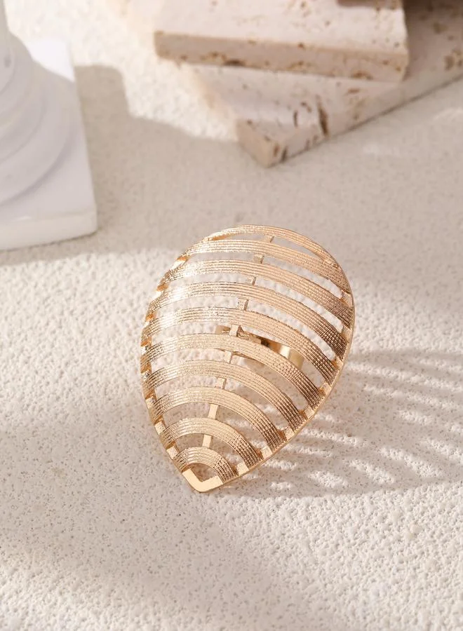 تايك تو خاتم محفور مفتوح بتصميم دمعة