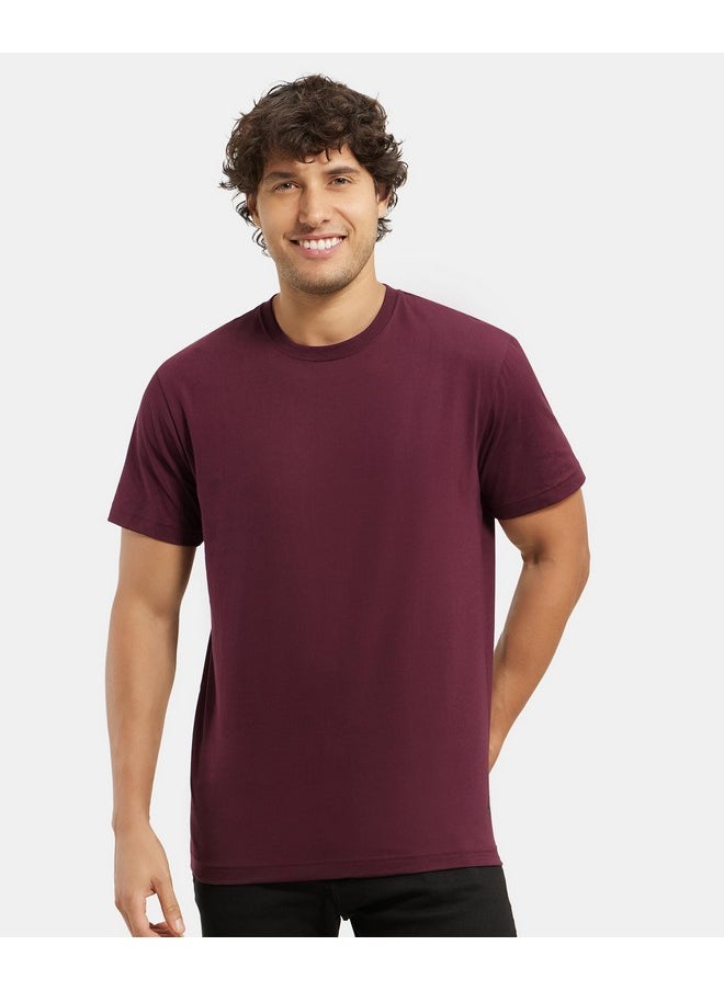 JOCKEY - Jockey Men's Regular Fit Round Neck Half Sleeved T-Shirt 2714_Wine Tasting_L - Image 1