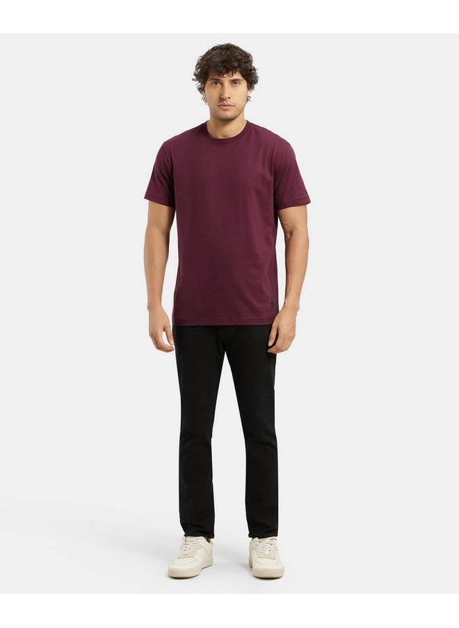 JOCKEY - Jockey Men's Regular Fit Round Neck Half Sleeved T-Shirt 2714_Wine Tasting_L - Image 1