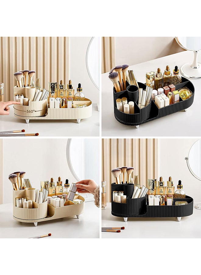 Sharpdo Large Capacity Makeup Brush Holder,360° Rotating Makeup Organizer,9 Slot Makeup Brushes Cup,for Vanity Decor,Bathroom Countertops,Desk Storage Container,Cosmetic Display cases - Image 4