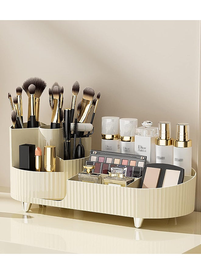 Sharpdo Large Capacity Makeup Brush Holder,360° Rotating Makeup Organizer,9 Slot Makeup Brushes Cup,for Vanity Decor,Bathroom Countertops,Desk Storage Container,Cosmetic Display cases - Image 2