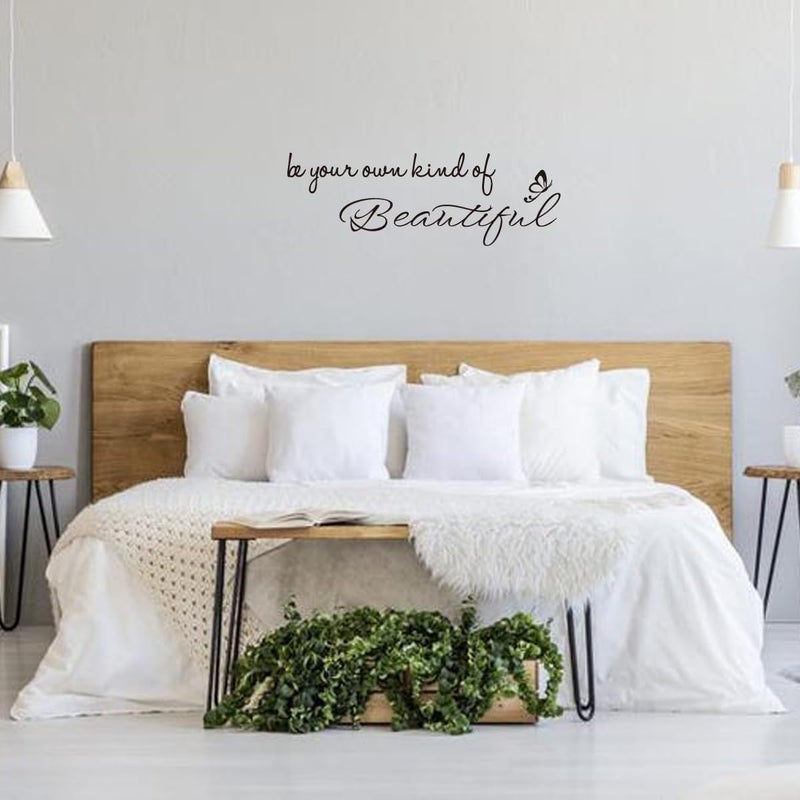 MOVANKRO Be Your Own Kind of Beautiful - Inspirational Quotes Art Letters Positive Motto Decoration Carved Pure Black Vinyl Wall Decal - Image 2