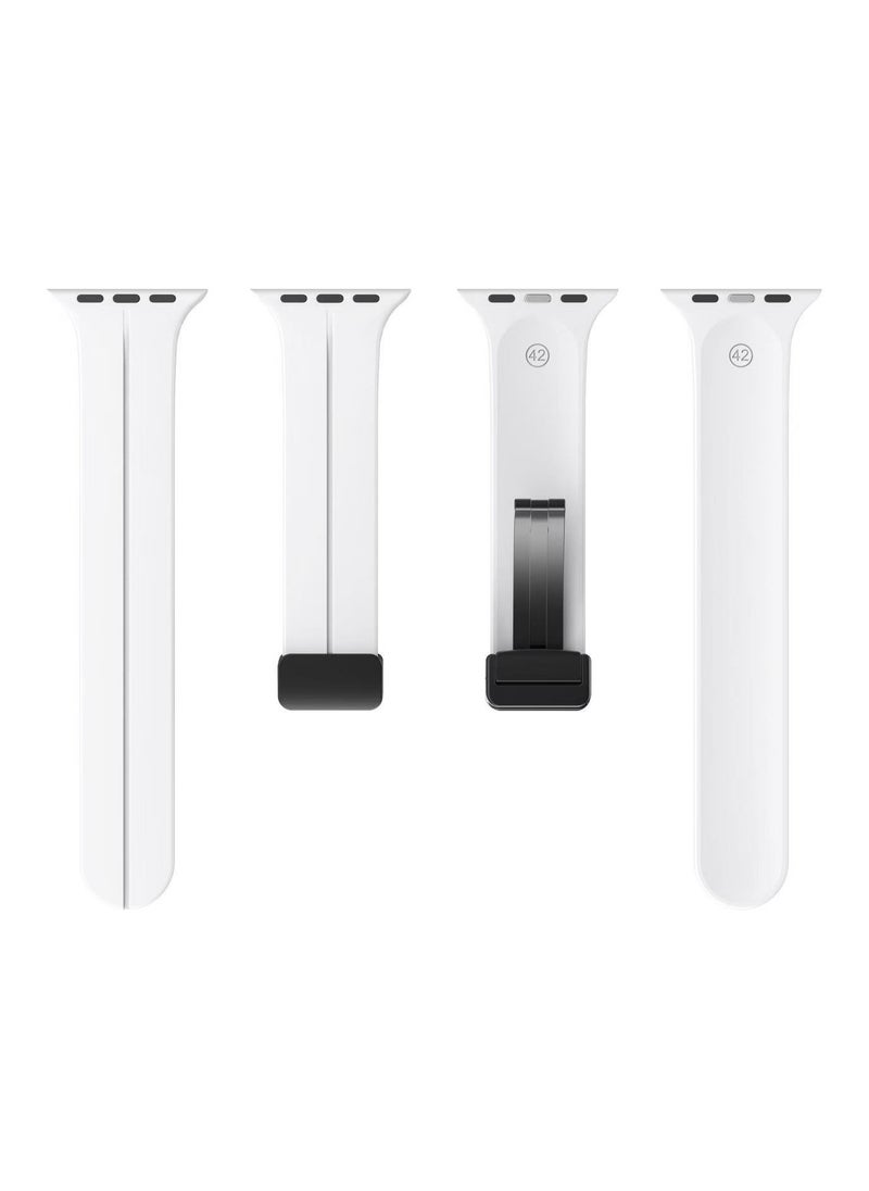 DKNG For LSPs: Apple S10 iwatch Magnetic Folding Clasp Strap 49mm 45mm 44mm 42mm Women's and Men's ultraS9/8/7/6/5 White  - Image 3