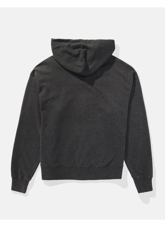 American Eagle Fleece Zip Through Drawstring Hoodie  - Image 4