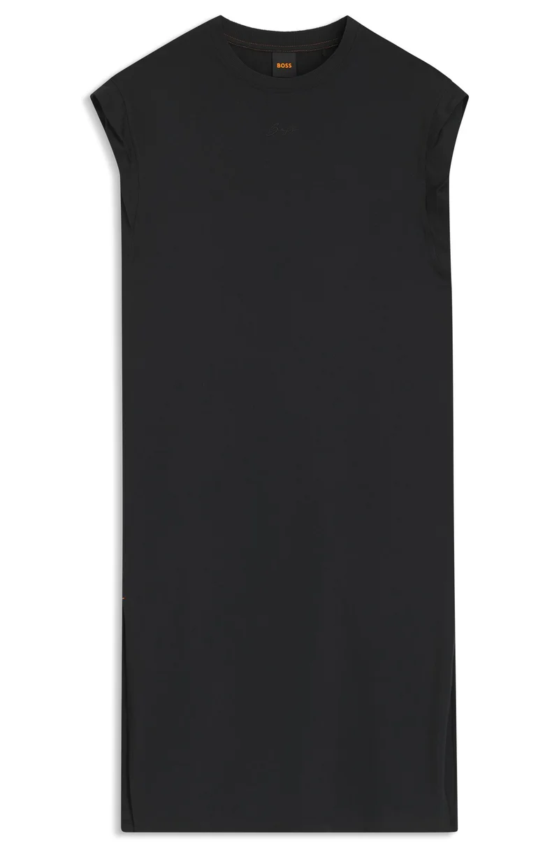 BOSS Black Cap-sleeve jersey dress with logo detail for Women | Best Price UAE