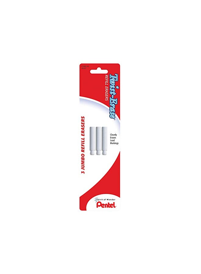 Pentel قلم رصاص بنتل مع ممحاة قابلة للدوران، كمية 1، عبوة من 3 - Image 1