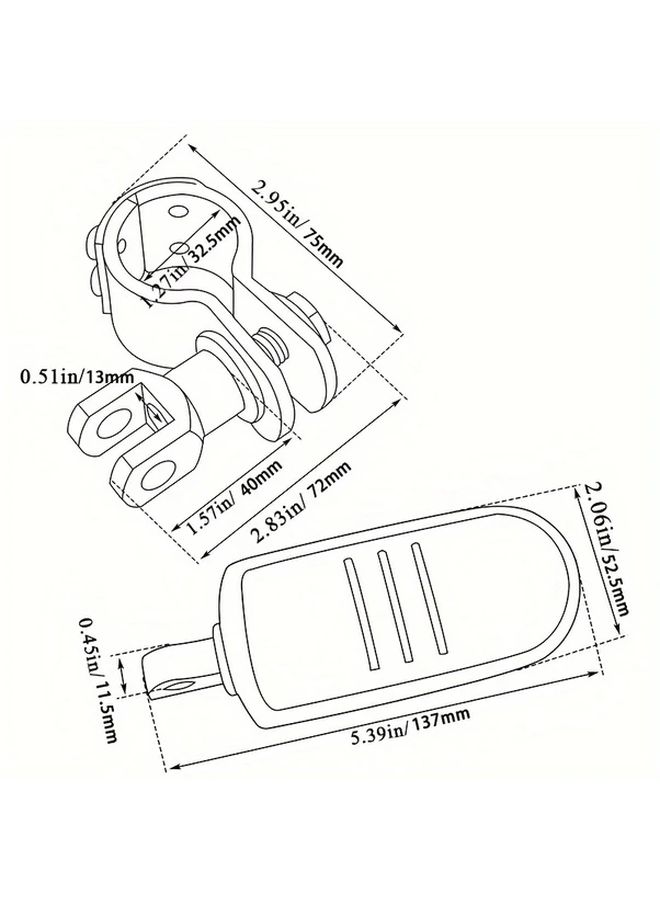 Chrome Motorcycle Foot Pegs 1.25 Inch Short Highway Footrests Durable Plastic Electra Road King - Image 2