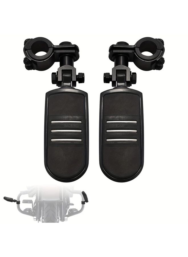 Chrome Motorcycle Foot Pegs 1.25 Inch Short Highway Footrests Durable Plastic Electra Road King - Image 1
