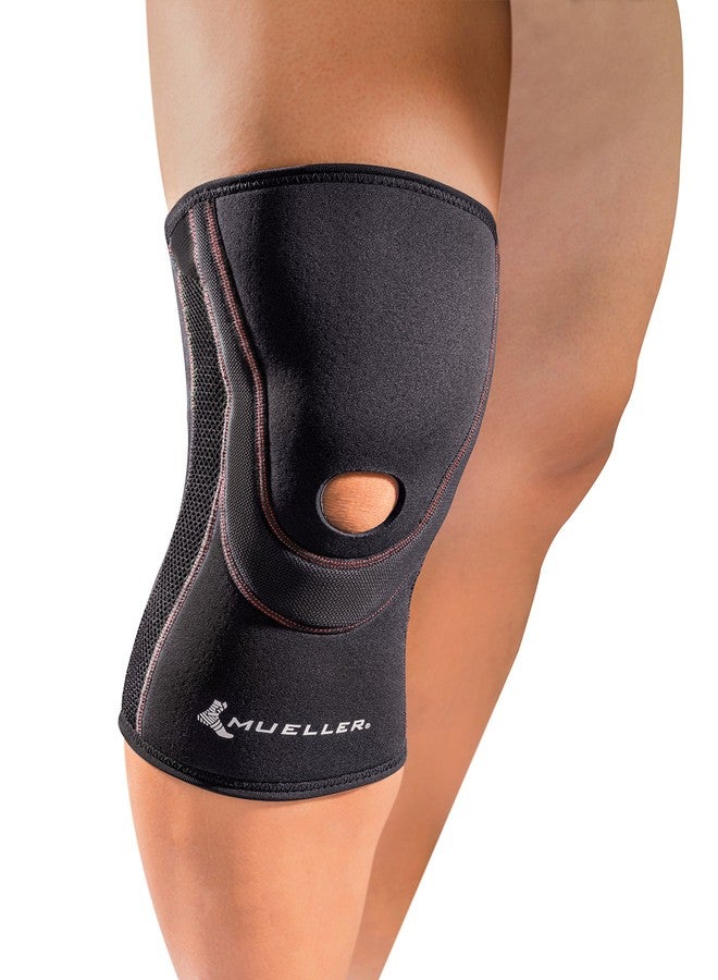 MUELLER Sports Medicine Breathable Open Patella Knee Sleeve, Knee Pain Relief Support for Men and Women, Ideal for Arthritis, Sprains, Black, 3X-Large - Image 2