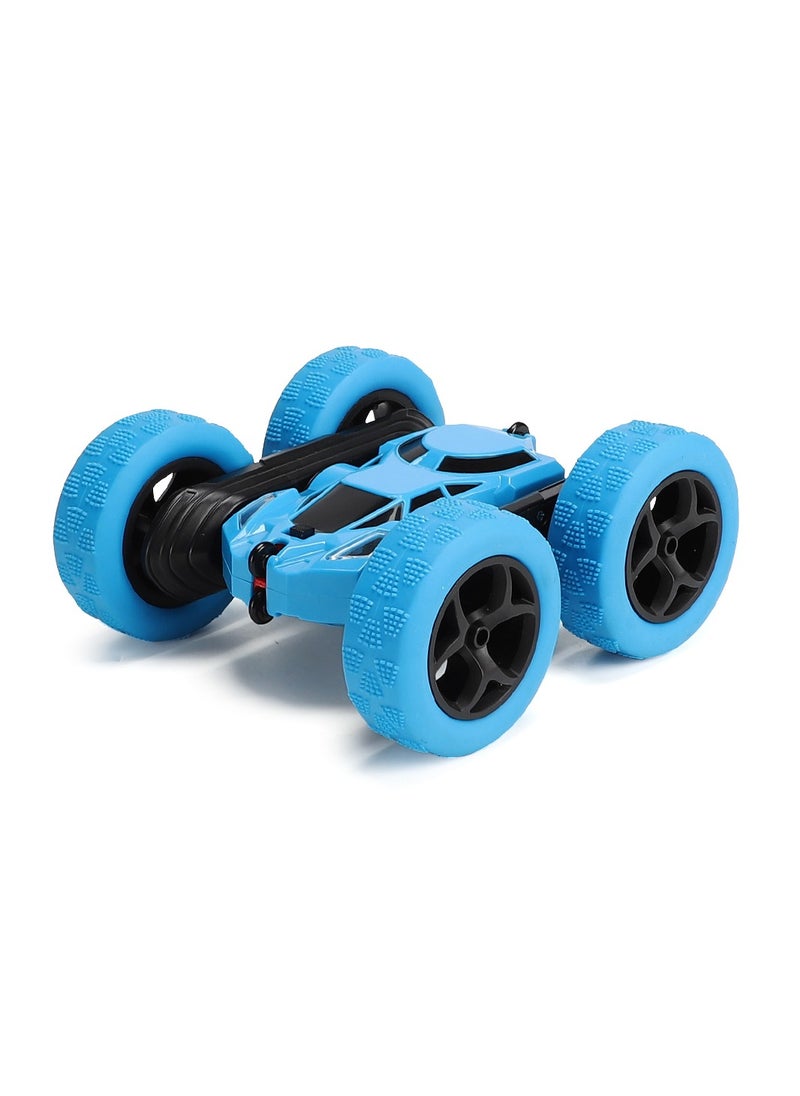 unikbebe 360° Rotating Remote Control Car for Kids - Double Sided 4WD RC Stunt Car with Headlights, 2.4GHz Off-Road Electric Race Toy, Rechargeable Stunt Drifting Car (Blue) for Ages 6+  - Image 4